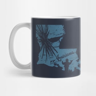 Louisiana Distressed Fly Fishing State Map Mug